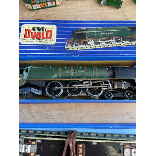 120 - Large Set Of Hornby Dublo Items. Inc Boxed Duchess Of Montrese, Boxed 6567 With 6 Carriages, Trix Wh... 