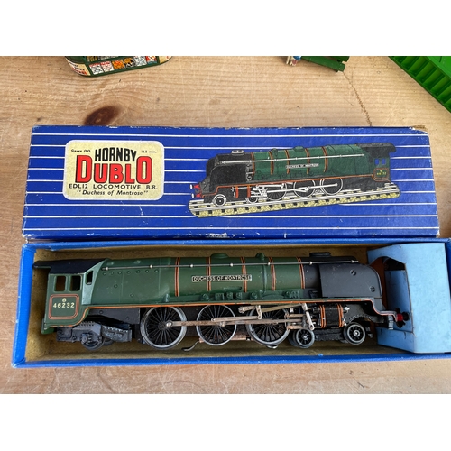 120 - Large Set Of Hornby Dublo Items. Inc Boxed Duchess Of Montrese, Boxed 6567 With 6 Carriages, Trix Wh... 