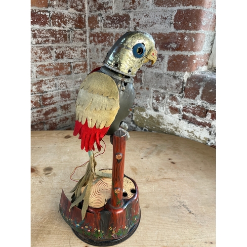 119 - Vintage Tinplate Parrot Automotion Toy