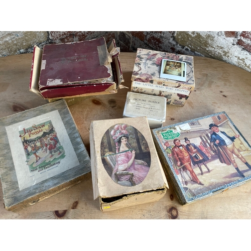 123 - 6x Vintage Plywood Jigsaw Puzzles