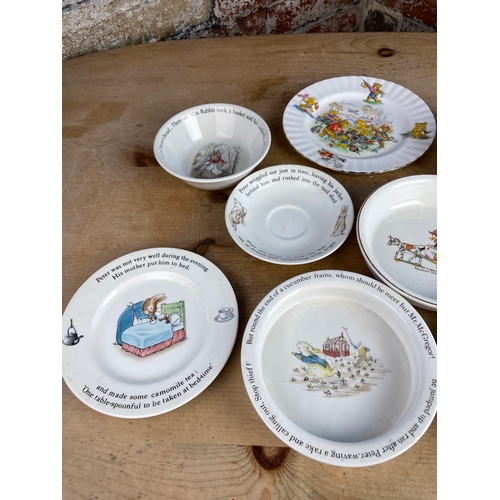 278 - Large Collection Of Vintage Nursery Rhyme Childs Plates & Bowls