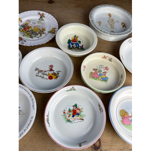 278 - Large Collection Of Vintage Nursery Rhyme Childs Plates & Bowls