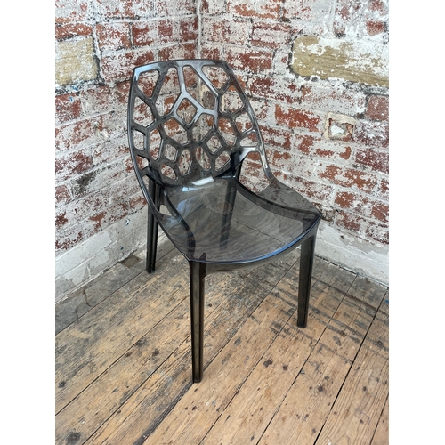 521 - Bontempi Casa Polycarbonate Spider Chair. Smoke Black Colour.