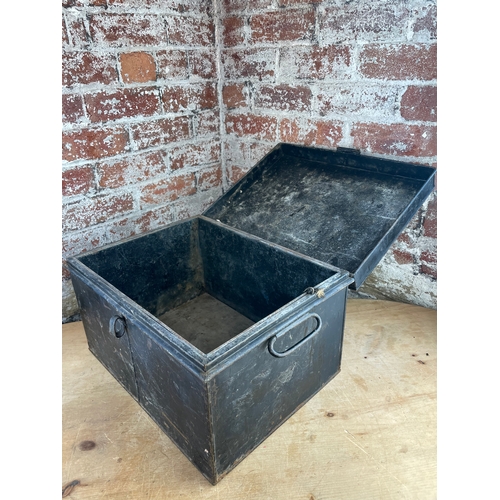 154 - Vintage Fireproof Metal Deed Box