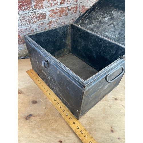 154 - Vintage Fireproof Metal Deed Box