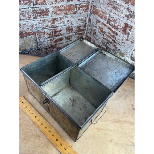 157 - Small Metal Chest / Deed Box