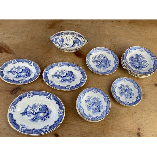 373 - Children's Blue & White Part Tea / Dinner Set 