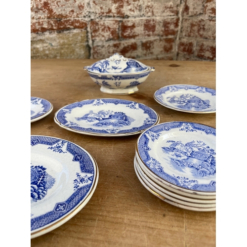 373 - Children's Blue & White Part Tea / Dinner Set 