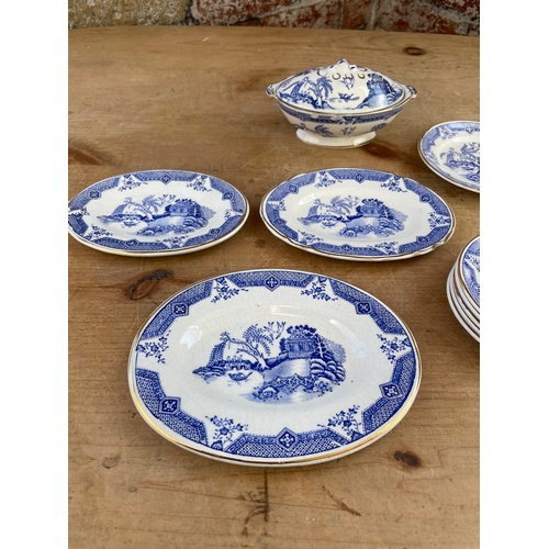 373 - Children's Blue & White Part Tea / Dinner Set 