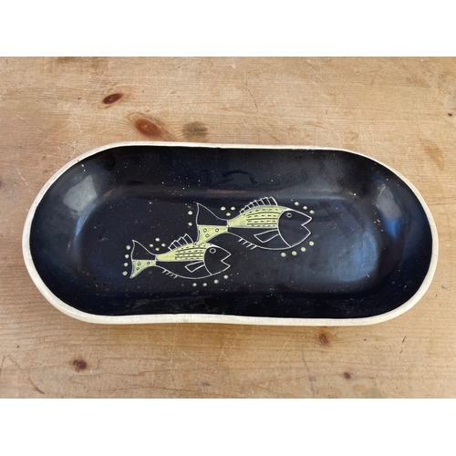 375 - Vintage Hillingdon Pottery Handmade Fish Platter