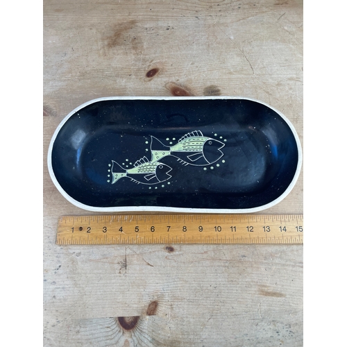 375 - Vintage Hillingdon Pottery Handmade Fish Platter