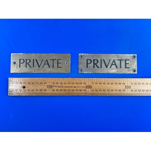 172 - Two Brass Private Plaques