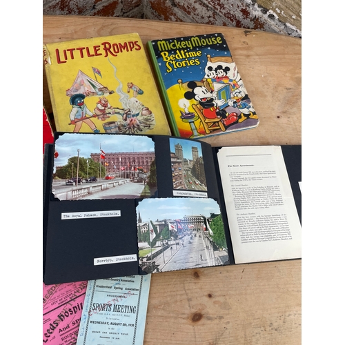 175 - Assorted Paperwork Inc. Vintage Children's Books, Mickey Mouse & Golly Interest