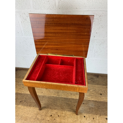 241 - Italian Musical Table/Sewing box with Marquetry Design