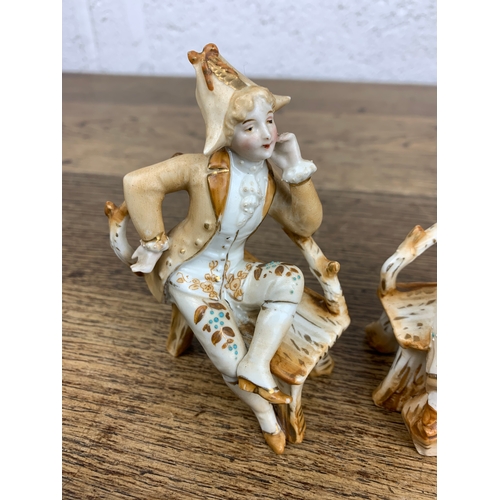 413 - Pair of Conte & Boehme Seated Figurines - one a/f