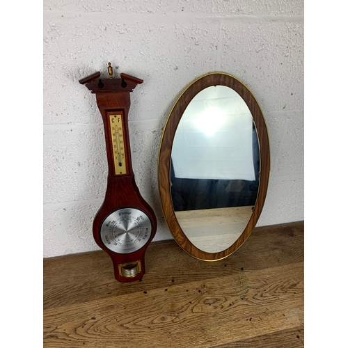 514 - Mid-Century Mirror and Barometer a/f