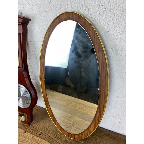 514 - Mid-Century Mirror and Barometer a/f