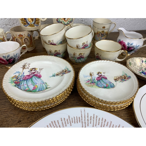 379 - Large Collection of Vintage Part Tea Service and Commemorative Cups a/f