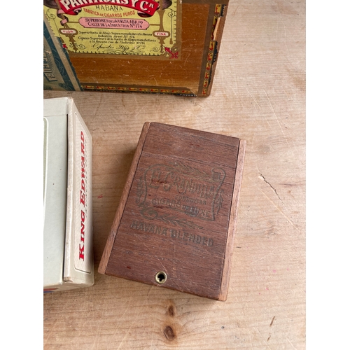 243 - Vintage, Empty Wooden Cigar Boxes