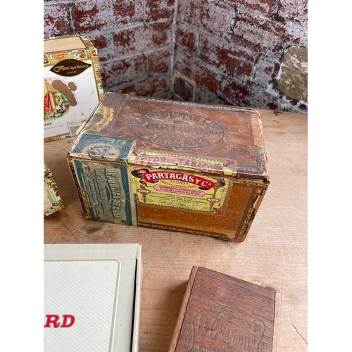 243 - Vintage, Empty Wooden Cigar Boxes