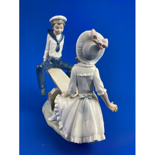 381 - Lladro Figure, Boy & Girl On Seesaw Model 1255