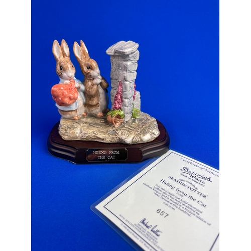 382 - Limited Edition Beswick Beatrix Potter Find The Cat. Boxed With COA