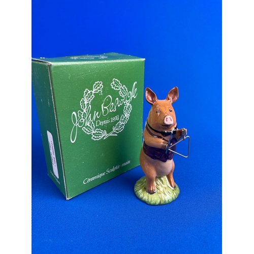 383 - Beswick James The Triangle Player. Pig Band. Boxed With COA. ear a/f