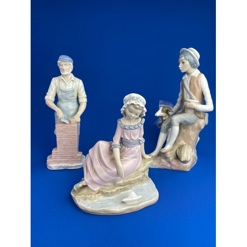 388 - Nao By Lladro, Cascades Porcelain Figurine (a/f) & One Other.