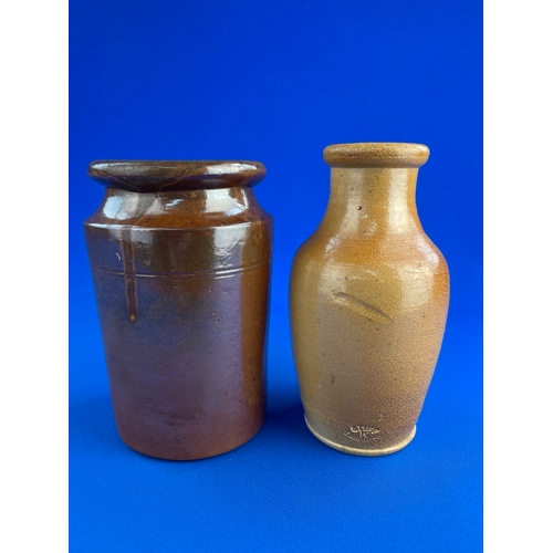 390 - Two Antique Stoneware Items. One By James Stiff & Sons Lambeth.