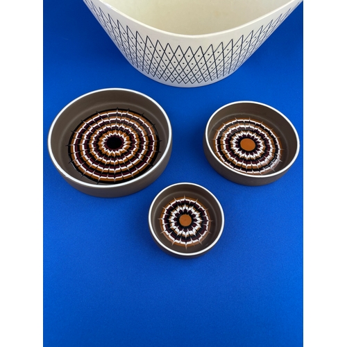 401 - Trio of Hornsea Muramic Bowls & Studio Craft Planter.