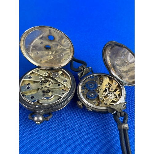 4 - Sterling Silver Cased Ladies Watch & Small Pocket Watch