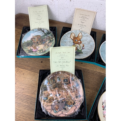 130 - Six Limited Edition Pendelfin Collectors Rabbit Picture Plates