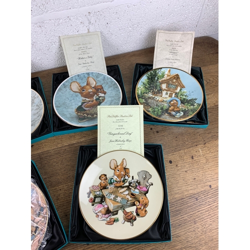 130 - Six Limited Edition Pendelfin Collectors Rabbit Picture Plates