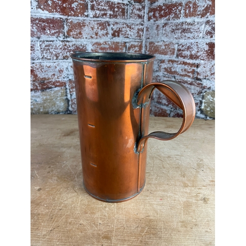 209 - Large Copper Measuring Jug.(Possibly 3l)