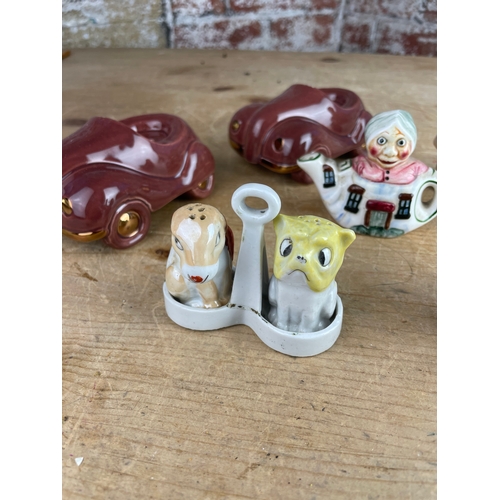 213 - Vintage Novelty Salt & Pepper Shakers Inc. Bonzo The Dog