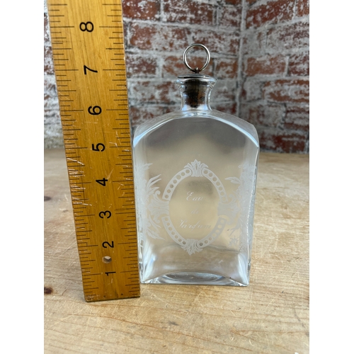 231 - Large Etched Eau Du Parfum Bottle. Vintage.