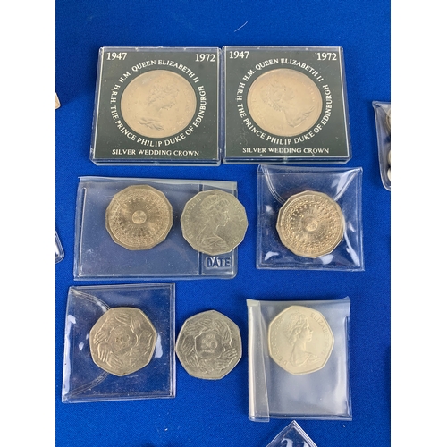 25 - Collection of Collectable Currency and Commemorative Coins inc. 1797 Cartwheel, 50 Pence, 50 Aus Cen... 