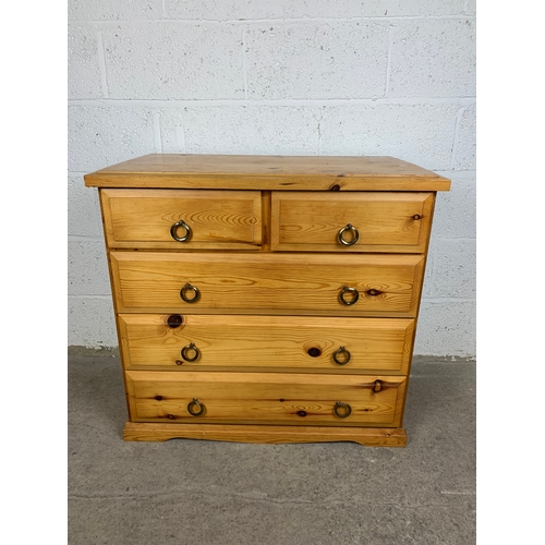 511 - Heavy Pine Two over Three Chest of Drawers - ideal up-cycle