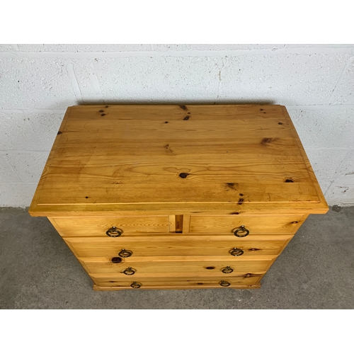 511 - Heavy Pine Two over Three Chest of Drawers - ideal up-cycle