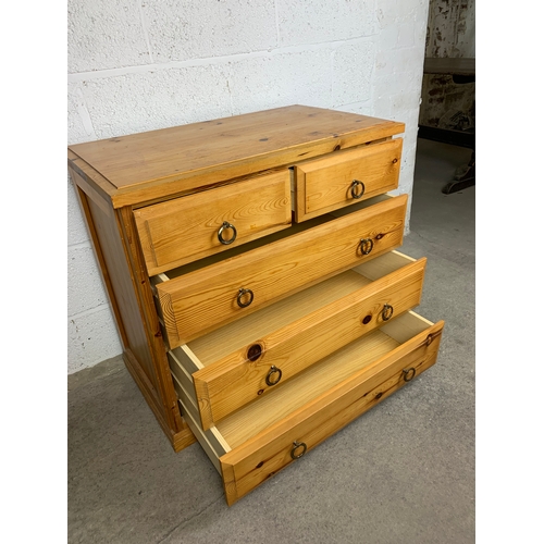 511 - Heavy Pine Two over Three Chest of Drawers - ideal up-cycle