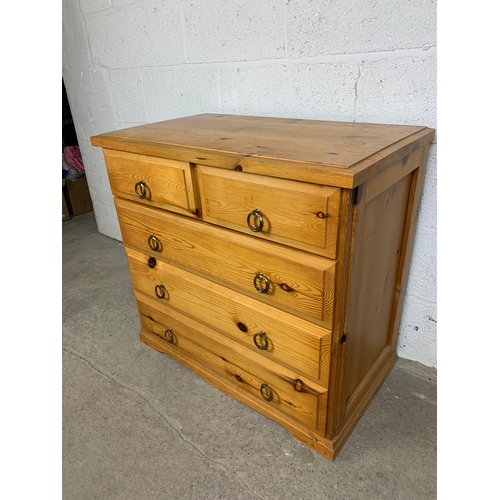 511 - Heavy Pine Two over Three Chest of Drawers - ideal up-cycle