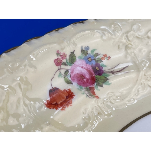 416 - Antique Copeland & Garrett Hand Painted Footed Dish