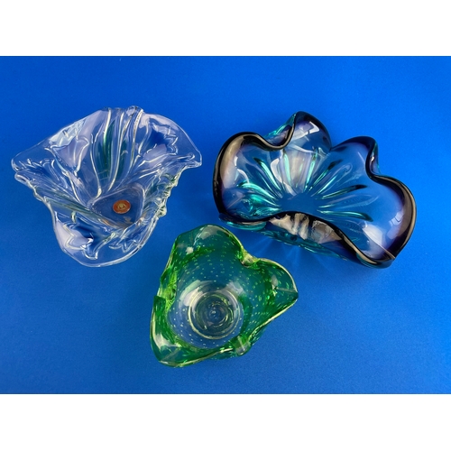 349 - Trio Of Mid Century Art Glass Items