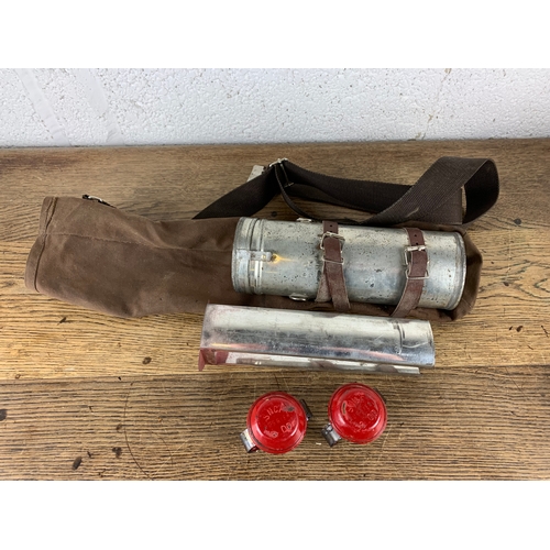 204 - SNCF French Railwayana - SNCF Railway Detonator Firecracker box and Shoulder bag with 2 Firecracker ... 