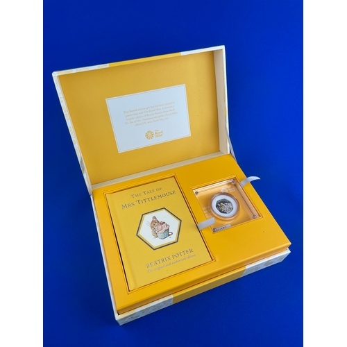 12 - Limited Edition Beatrix Potter Mrs Tittlemouse Silver Proof 50p Fifty Pence Presentation Box With Bo... 