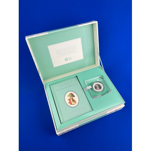 13 - Limited Edition Beatrix Potter Benjamin Bunny Silver Proof 50p Fifty Pence Presentation Box With Boo...