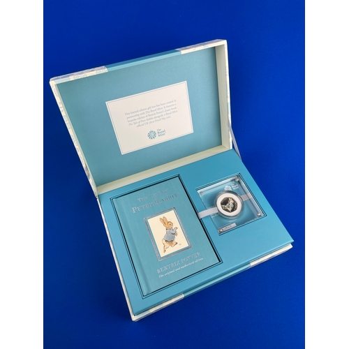 14 - Limited Edition Beatrix Potter Peter Rabbit Silver Proof 50p Fifty Pence Presentation Box With Book ...