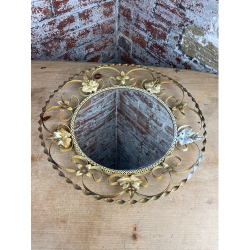 499 - Vintage Wrought Iron Metal Mirror