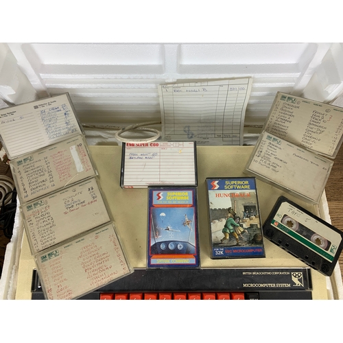 329 - BBC Microcomputer System - Partly Boxed with original bill of sale, tapes and accessories