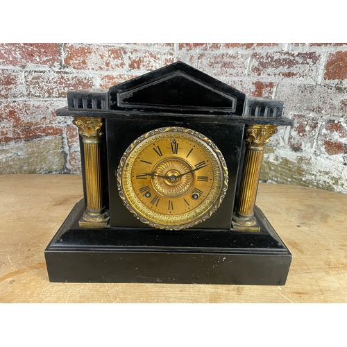 26 - Antique Cast Iron Ansonia New York Movement Mantle Clock. Working....